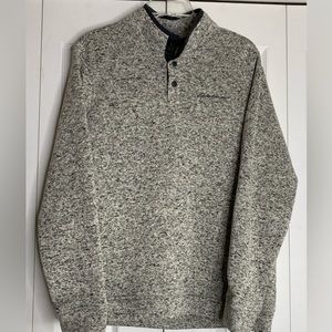 Men's Eddie Bauer Radiator Fleece 1/4 Snap Mock Pullover Sweatshirt Gray Sz Med